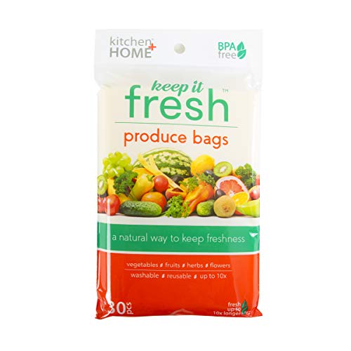 Keep it Fresh Produce Bags - 30 Reusable BPA Free Freshness Green Bags...