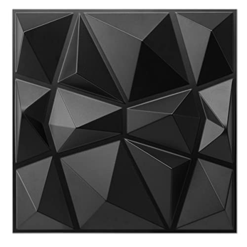 Art3d Decorative 3D Wall Panels in Diamond Design, 11.8'x11.8' Matt...