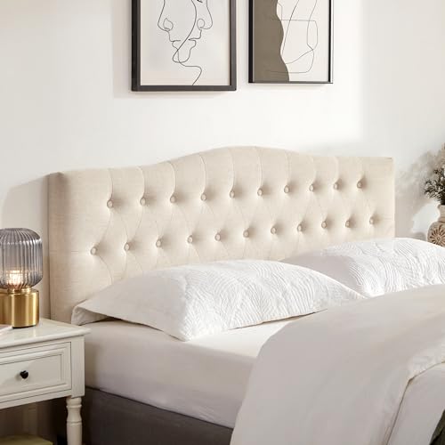 Huatean Home Tufted Upholstered Headboard Queen Size, Sturdy and...