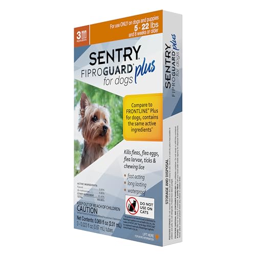 Sentry 3 Count Fiproguard Plus for Dogs Squeeze-On, 5-22-lbs