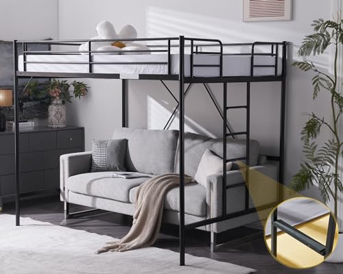 VINGLI Loft Bed Full Size with Flat Rungs for Adults, Kids and Young...