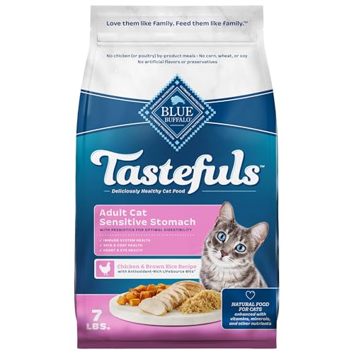 Blue Buffalo Tastefuls Adult Dry Cat Food Sensitive Stomach Formula,...