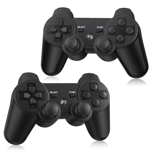 PS3 Controller Wireless 2 Pack, with 2 Charging Cables, Compatible...