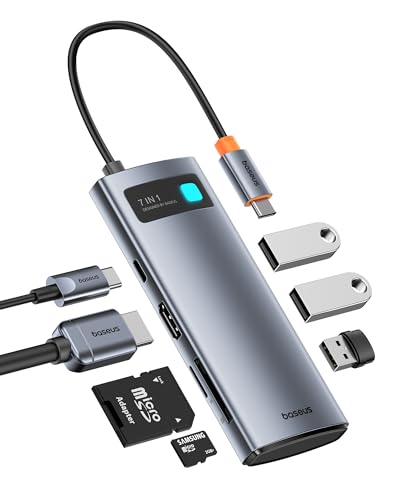 Baseus USB C to HDMI Adapter, 4K@60Hz USB C Docking Station, 7 in 1...