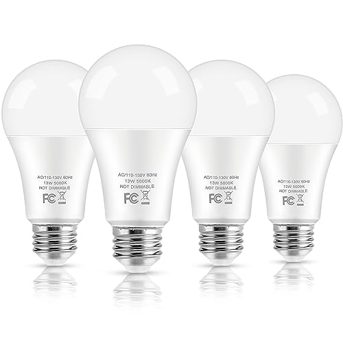 LED Light Bulbs, 100 Watt Equivalent A19, 13W 5000K Daylight White...