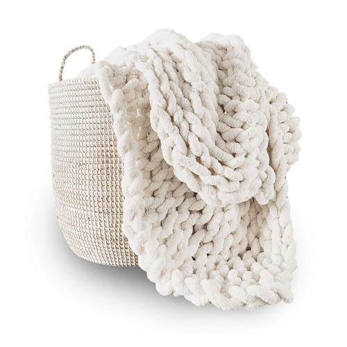 Adyrescia Chunky Knit Blanket Throw | 100% Hand Knit with Jumbo...