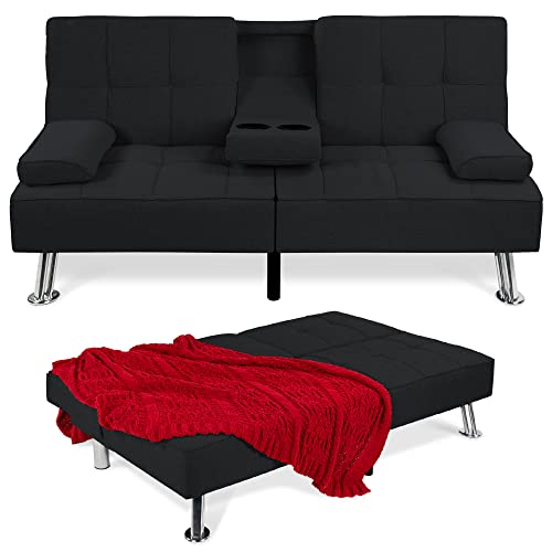 Best Choice Products Linen Modern Folding Futon, Reclining Sofa Bed...