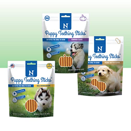 N-Bone Puppy Teething Sticks Variety Pack, Chicken & Pumpkin & Peanut...