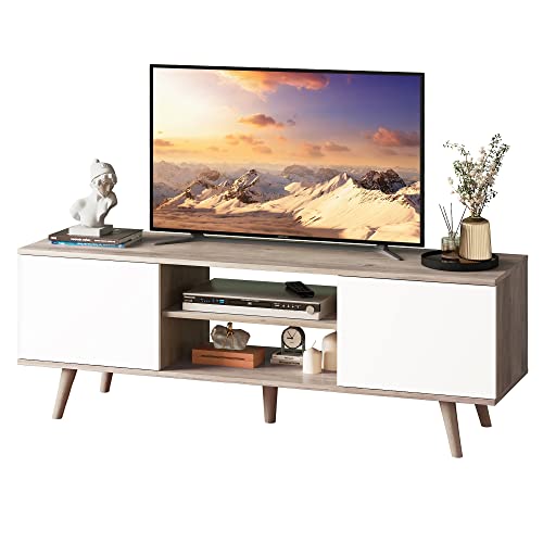 WLIVE TV Stand for 55 60 inch TV, Boho Entertainment Center with...
