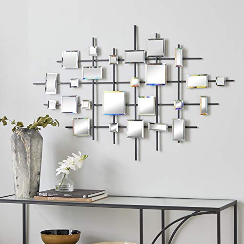 Deco 79 Metal Geometric Home Wall Decor Wall Sculpture with Square...