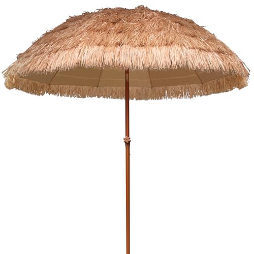 AMMSUN 7.5ft Hula Thatched Tiki Patio Beach Umbrella Hawaiian Style 10...
