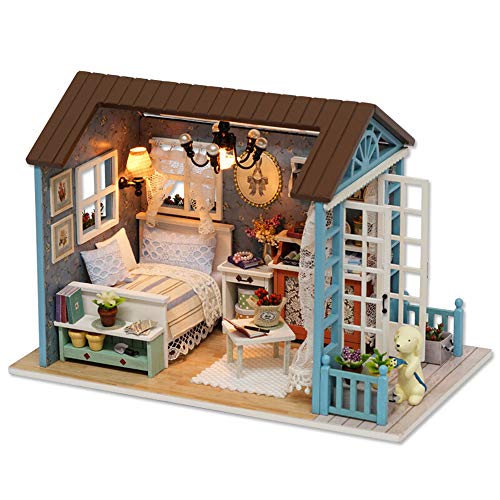 TuKIIE DIY Miniature Dollhouse Kit, 1:24 Scale Wooden Mini Doll House...