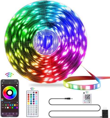 QZYL LED Lights for Bedroom, 25FT RGB LED Strip Lights with 44 Keys IR...