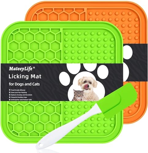 MateeyLife 2PCS Small Lick Mat for Dogs and Cats, Licking Mats for Dog...