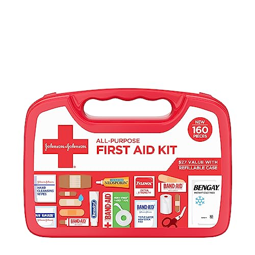 Johnson & Johnson All-Purpose Portable Compact First Aid Kit for Minor...