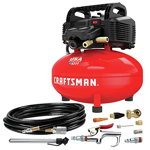 CRAFTSMAN Air Compressor, 6 Gallon, Pancake, Oil-Free with 13 Piece...