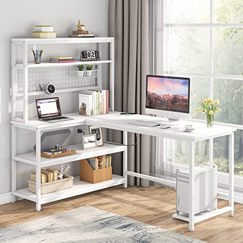 Tribesigns 55' Large Computer Desk with Wireless Charging 5 Storage...
