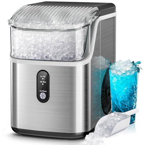 Kismile Nugget Ice Makers Countertop,Pebble Ice Maker Machine with...