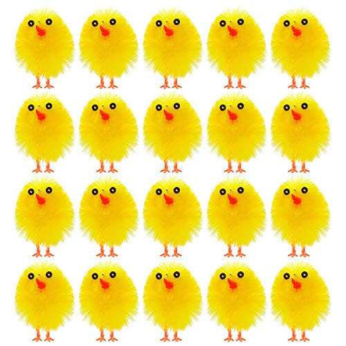 TUPARKA 20Pcs Mini Easter Chicks Yellow Easter Chenille Chicks Cute...