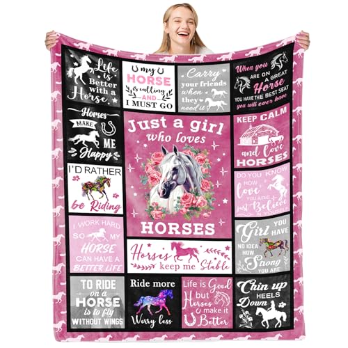 Horse Gifts Horse Blanket for Girls, 40x50 Inch Horse Blanket for...