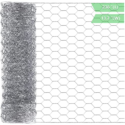 Chicken Wire 13.7 in x 236 in Poultry Wire Netting Hexagonal...