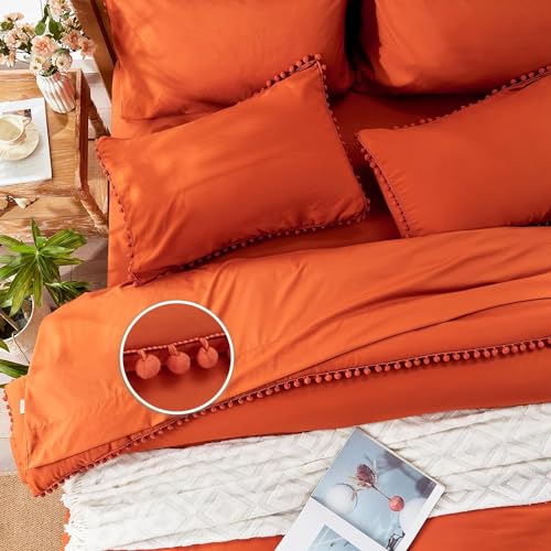 Anluoer Queen Comforter Set 7 Piece, Cream Bed in a Bag with Sheets,...