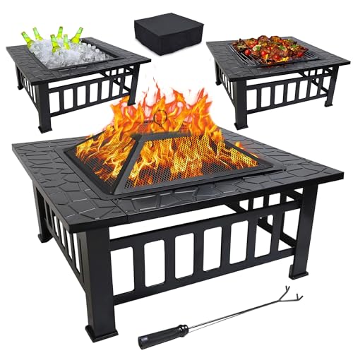 GasOne Fire Pit – 32-inch Outdoor Fire Pits – Metal Firepits for...