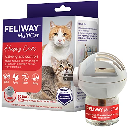 FELIWAY MultiCat Calming Pheromone Diffuser for house-cats, 30 Day...