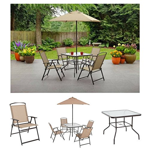 Albany Lane 6-Piece Folding Dining Set By Mainstays, Patio Table,...