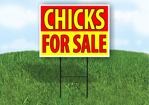 CHICKS FOR SALE RED YELLOW - Double Sided Yard Sign ROAD SIGN with...