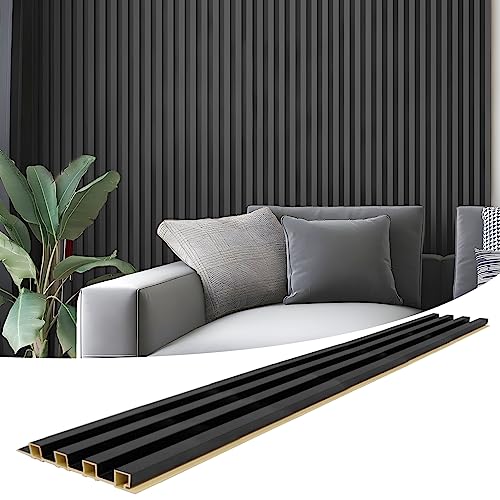 Art3d 8-Pack 96 x 6in. WPC Acoustic Slat Wall Panel for Modern...