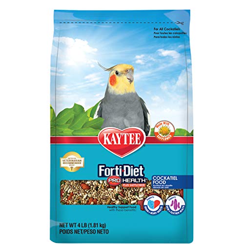 Kaytee Forti-Diet Pro Health Cockatiel Pet Bird Food with Safflower, 4...
