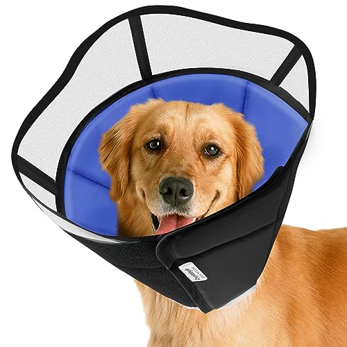 Cryptdogle Soft Dog Cone for Dogs After Surgery, Breathable Pet...