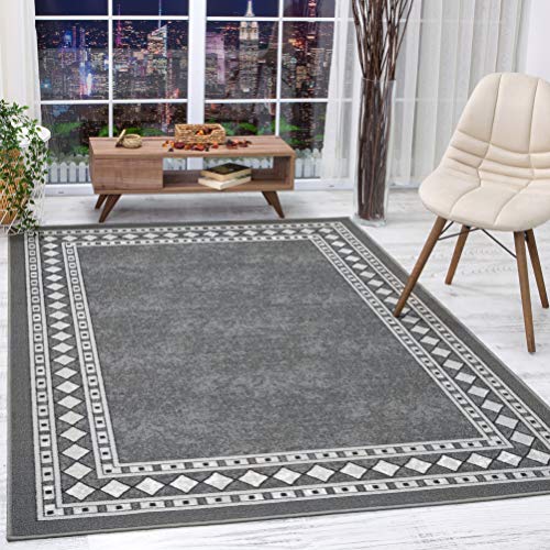 Antep Rugs Alfombras Modern Bordered 5x7 Non-Skid (Non-Slip) Low...