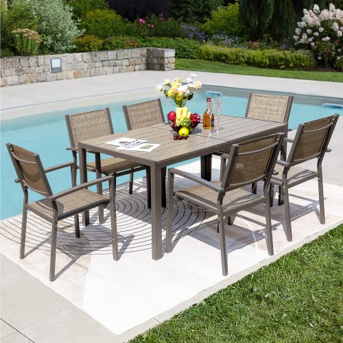 Rankok 7 Piece Patio Dining Set Outdoor Furniture Set with Weather...
