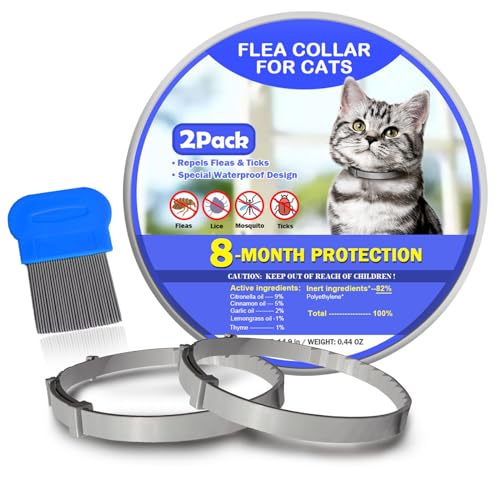 Quivanta Flea and Tick Collar for Cats Kittens, 8 Months of Cat Flea...