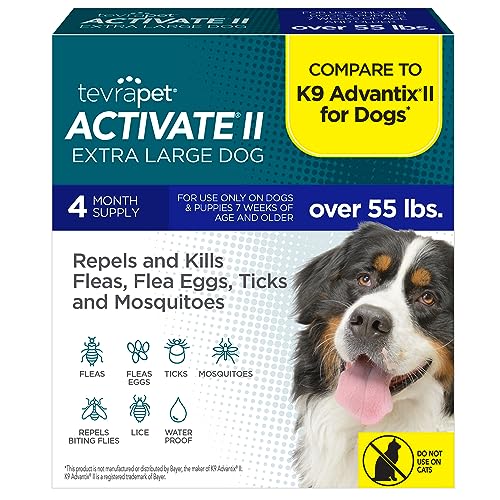 Activate II Flea and Tick Prevention for Dogs | 4 Count | Extra Large...