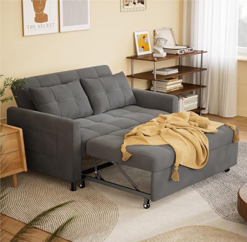 Gizoon Sleeper Sofa Couch Bed, 3 in 1 Convertible Sofa Bed, 52'...