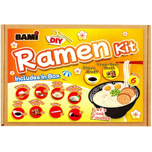 Ramen Kit DIY Japanese fresh ramen noodles with broth (makes 6 bowls)...