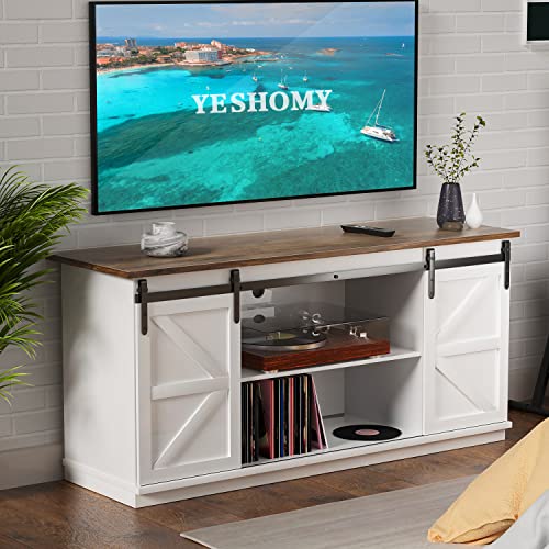 YESHOMY Farmhouse TV Stand and Entertainment Center for Televisions up...