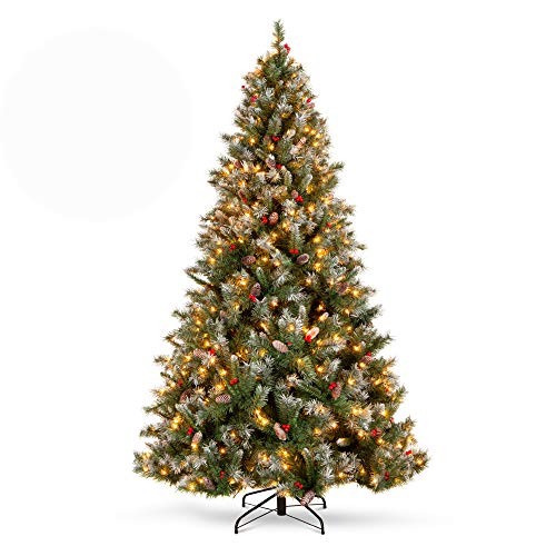 Best Choice Products 6Ft Pre-lit Pre-Decorated Pine Hinged Artificial...