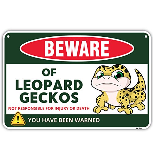 Venicor Leopard Gecko Sign Decor - 8 x 12 Inches - Aluminum - Leopard...