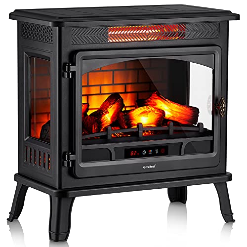 Electric Fireplace Infrared Heater 3D Freestanding Fireplace Stove...