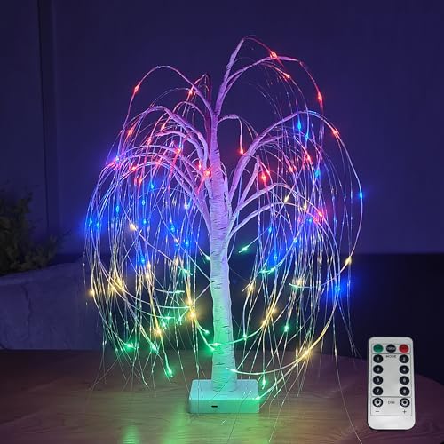 Pete Mici 96LED Willow Tree Lights,20-inch 8 Modes Table Artificial...