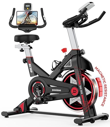 Exercise Bike, pooboo Stationary Bike for Home Gym, Magnetic...
