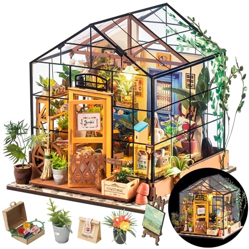 Rolife DIY Miniature House Kit Greenhouse, Tiny House Kit for Adults...