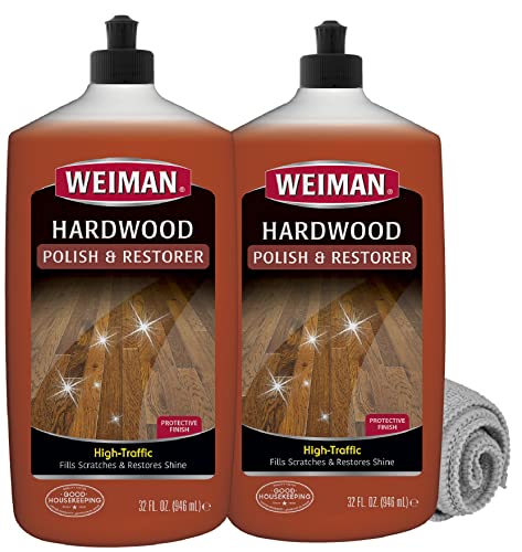 Weiman Wood Floor Polish and Restorer 32 Oz 3PC Bundle - High-Traffic...