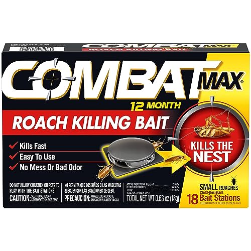 Combat Max 12 Month Roach Killing Bait, Small Roach Bait Station,...