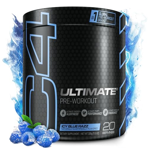 Cellucor C4 Ultimate Pre Workout Powder Icy Blue Razz - Sugar Free...