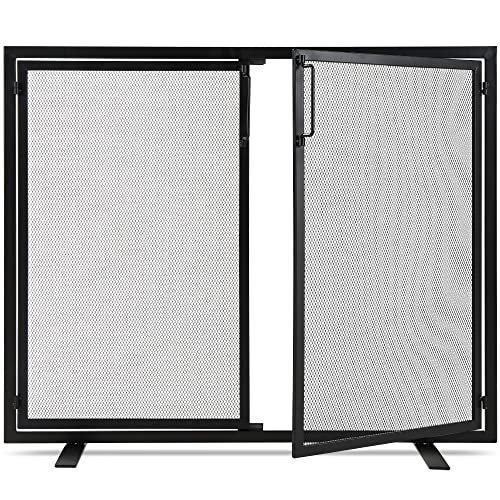 Best Choice Products 38.5x31in 2-Door Fireplace Screen, Handcrafted...